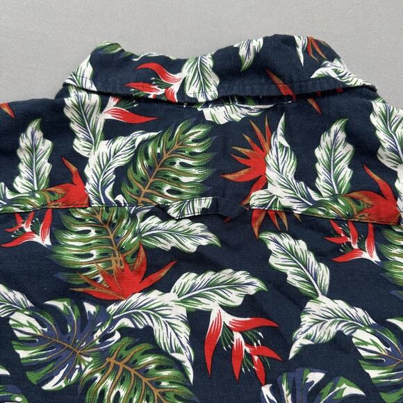 Banana Republic Shirt Mens Medium Floral Linen Blend Slim Fit Hawaiian Casual - Picture 13 of 15